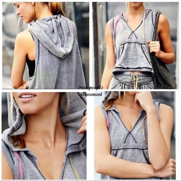 Free People Sleeveless hooded Sweat Shirt - Picture 1 of 10